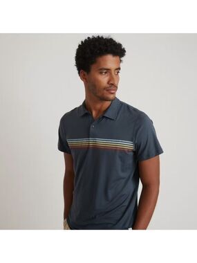 Marine Layer Sport Polo Blue Nights Stripe
